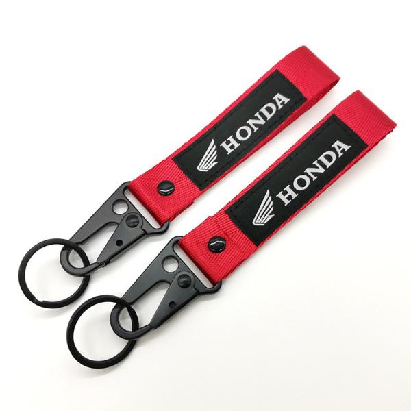 Honda Pride Custom Key Lanyard - Bold Red & Black Design with Reinforced Metal