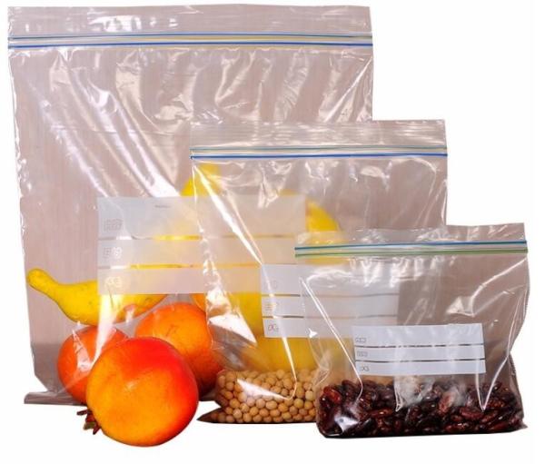 Double track zip loc bag made from food grade material for apple packing, double