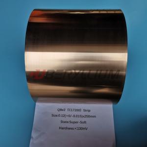 Wholesale CuBe2 ASTM B194 Beryllium Copper Strips 0.12mm X 250mm Hard State from china suppliers