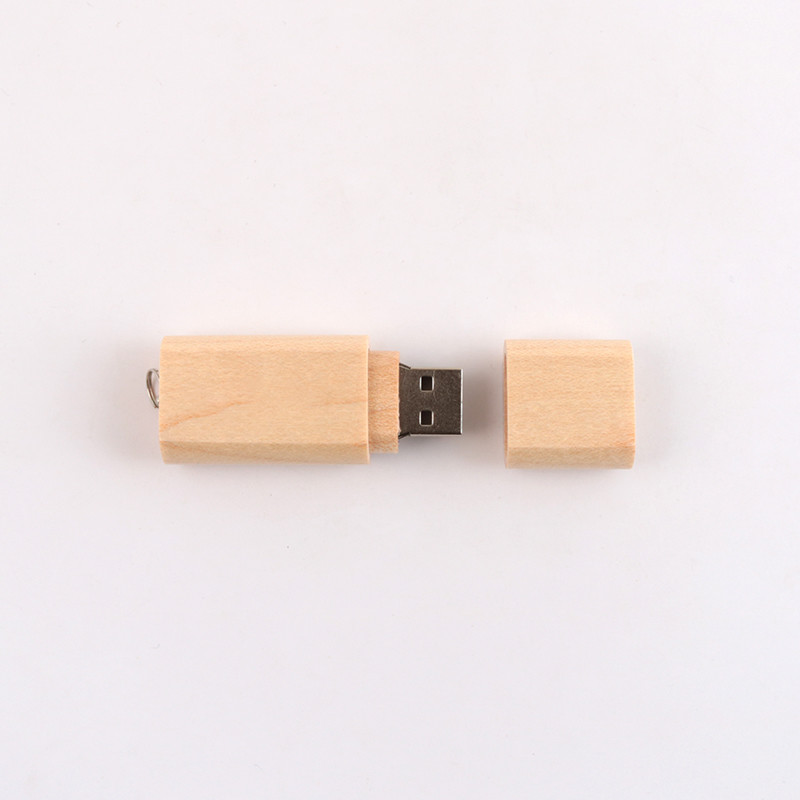 15MB/S 32GB 128GB Maple Wooden USB Flash Drive With Small Ring Usb 3.0