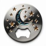 Functional Stylish Metallic Coaster With Bottle Opener Perfect For Casual Get