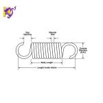 Spring Steel Helical Double Hook Tension Springs 20mm Diameter