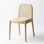 Lamb Wool/Velvet Rattan Dining Chair W47*D50*H78CM Luxury Modern Wood for Living