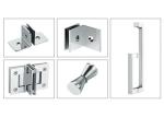 Right Open Adjustable Brass Shower Door Hinges Fix For Flat Tempered Glass