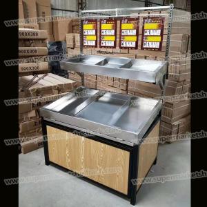 Wholesale 120CM 80CM 3 Tier Metal Supermarket Fruit And Vegetable Display Rack Stand OEM from china suppliers