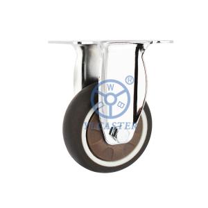 Wholesale Directional Wheels Fixed Plate Brown TPR Casters 2.5'' Diameter For Vending Machines from china suppliers