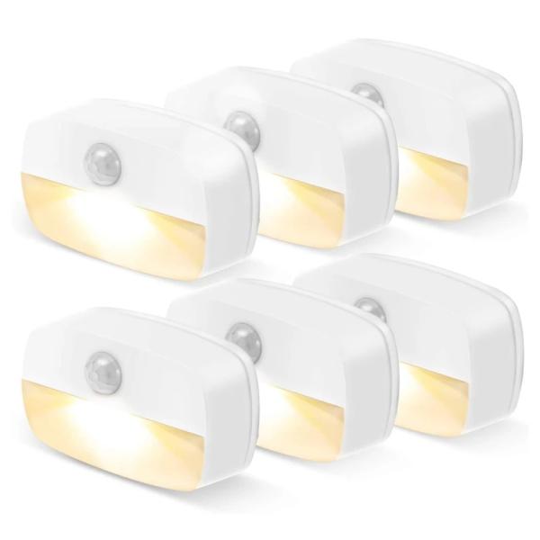 LED Motion Sensor Light Battery Operated Wireless Wall Lamp Night Light No Glare