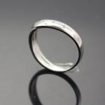 White Gold Plated Sterling Silver Wedding Ring with White Cubic Zircon(F75)