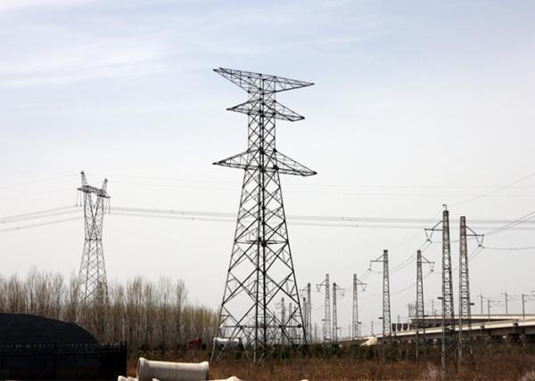 8 - 100m 220KV Electrical Transmission Tower CO2 Welding / Submerged Arc Auto