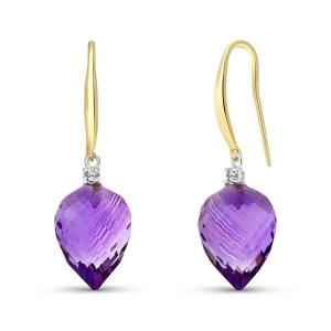 Wholesale Amethyst & Diamond Drop Earrings in 9ct Gold Drop Earrings For Women from china suppliers
