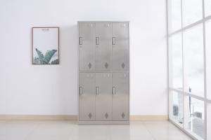 Wholesale Six Doors Stainless Steel Storage Cabinet Cupboard locker office furniture For Clothes Easy To Assemble from china suppliers