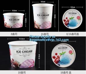 Wholesale OEM Print logo food grade cheap disposable icecream cup with lids,flexo printing take away ice cream paper cup with dome from china suppliers