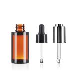 30ml Cosmetic Bottles Thick Wall Pet Amber Plastic Bottles With Dropper