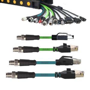Wholesale Flexible Drag Chain Cable M12 to RJ45 Plug Connector Ethernet Network Cable Cat6 Wiring Harness Turnkey from china suppliers