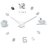 Arabic Digital Coffee Cups Modern Wall Clock Large Elegant Wall Clocks
