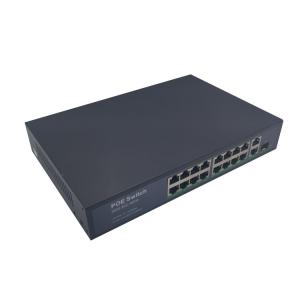 China Fanless Cooling 16 Ports Router 100M PoE Swtich 1.6Gbps Support IEEE802.3af / At on sale