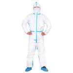 65Gsm Blue Line Microporous Disposable Hooded Coverall Type 4 5 6 For Spray