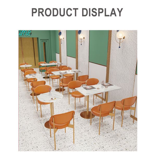 Light Luxury Adult Restaurant Dining Table Combination Iron Metal Single Chair and Bench Sofa
