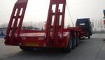 SGS Low Bed Semi Trailer With Air Suspension For Loaders Transportation