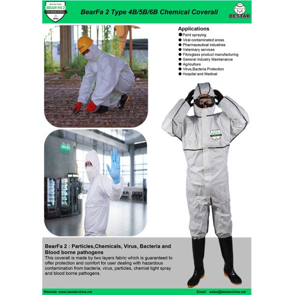 TYPE 4B/5B/6B Disposable Protective Coverall White Disposable Coverall