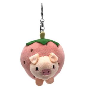 Wholesale 10cm Cartoon Strawberry Animal Face Keychain Plush Toys For Car Keys from china suppliers