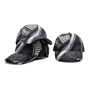 China 100% Polyester Black Baseball Cap Custom Full Sublimation Printing Baseball Hat on sale