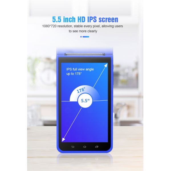 Smart NFC Mobile Payment Terminal 5.5Inch Portable Pos Machine Intelligent Handheld Smart Terminal with Camera Printer