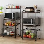 Household Kitchen Living Room Floor Rack Removable Three-Story Rectangular