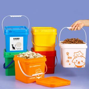 Wholesale Sealed Pet Dog Food Storage Container with Large Capacity and Metal Handle from china suppliers