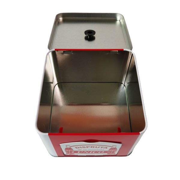CMYK PMS Printed Tin Gift Box With Lid And Dispenser