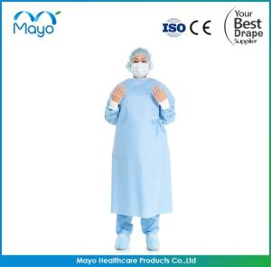 Wholesale Spunlace Medium Sterile Surgical Gowns Blue SMMS Surgical Gown from china suppliers