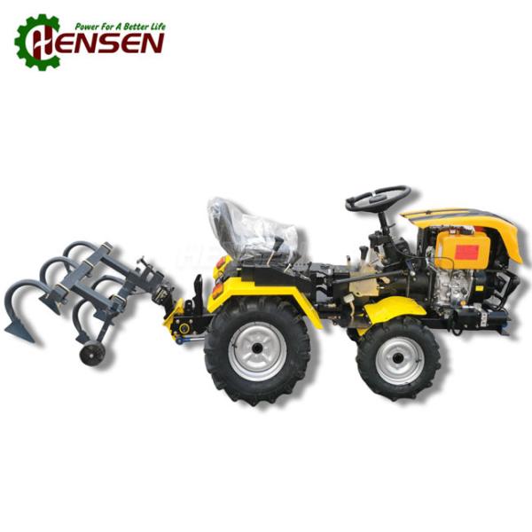 Four wheel diesel tractor that can be equipped with a variety of agricultural
