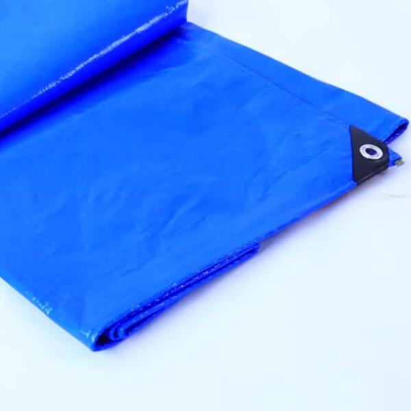 Coated Woven Plain EN Heavyweight Tarpaulin Waterproof 220g Blue No Limit Rolls