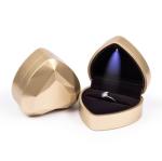 baking varnish Heart Shaped Jewelry Box Painted Rubber With Small LED Light