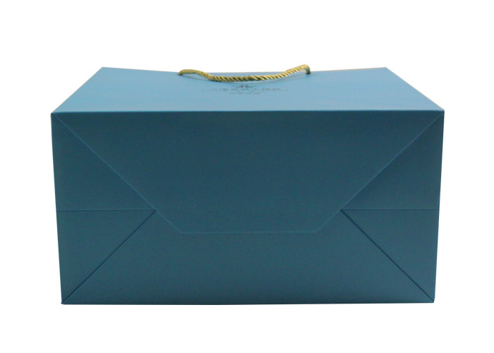 200g 250g Blue Paper Gift Bag Recyclable for Business and Shopping