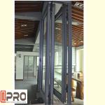 Tempered Glass Aluminum Bifold Windows / Modern Folding Patio Windows folding