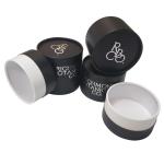 Embossing Black Paper Tea Cylinder Packaging Biodegradable Dustproof