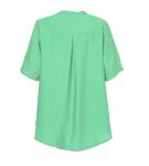 Ladies Short Sleeve Summer Buttons Blouses With Back Pleat In Fresh Green Color