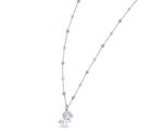 Kids Enamel Unicorn Pendant Necklace 925 Sterling Silver White Gold Plated