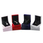 Customized Size Hanhong Embossed Gray Jewelry Packaging Box for Necklace and