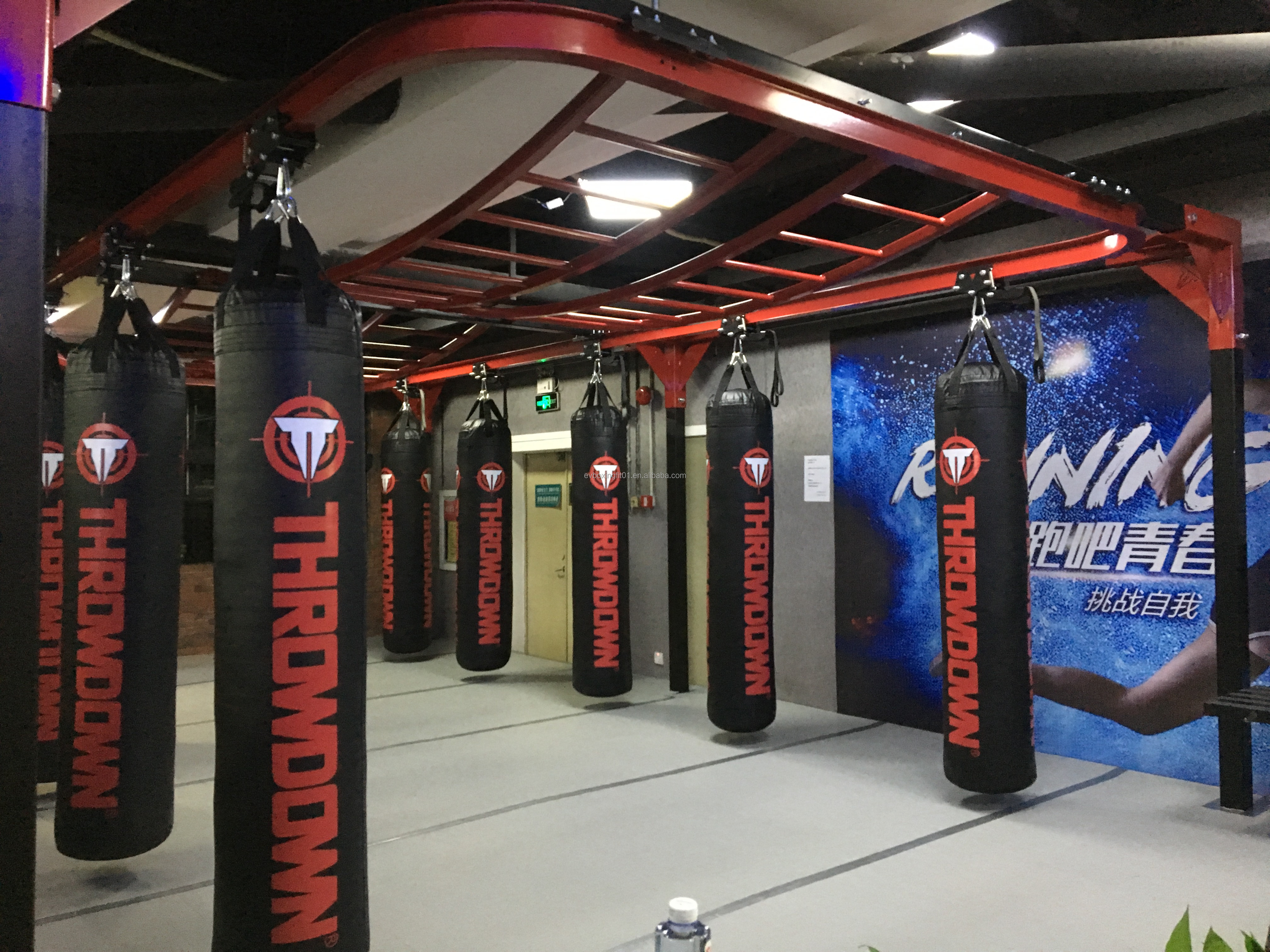Ceiling Mount Boxing Heavy Bag Rack Movable Top Mounted Rail Punching Bag Rack