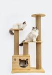 OEM & ODM Luxury Wooden Cat Climbing Tree Furniture Safety Stairs Pet Rise Bed