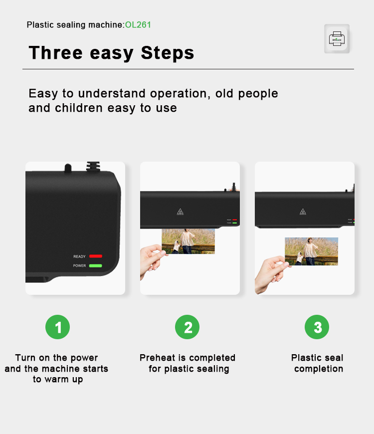 OL261 A4 Photo Laminator With Overheat Protection And Professional Lamination
