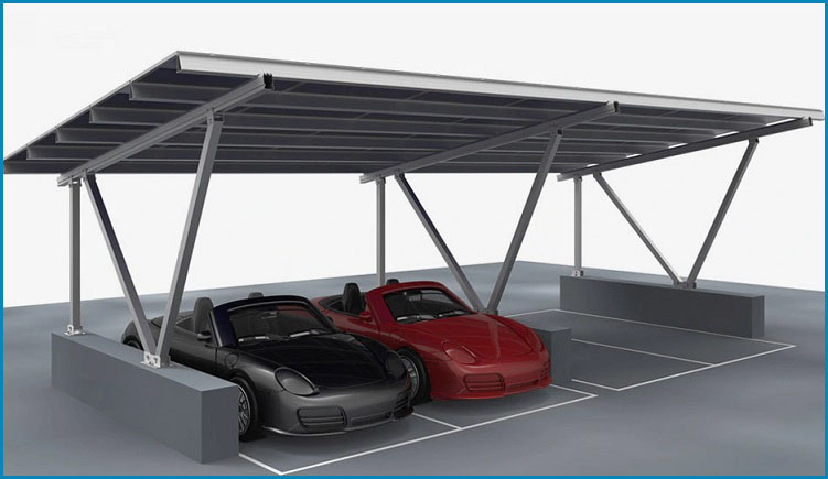 Aluminum Solar Carport Mounting Kit for Wind Load 60m/s Solar Canopy Connector System