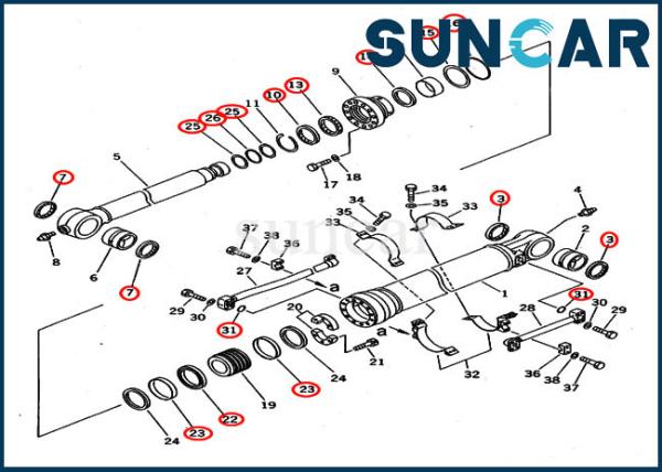 707-99-67015 Excavator Service Kit Bucket Cylinder For Backhoe Komatsu PC400-5D