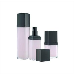 Wholesale 15ml 30ml 50ml Square Double Wall Cosmetic Airless Pump Bottle In Recyclable Material from china suppliers