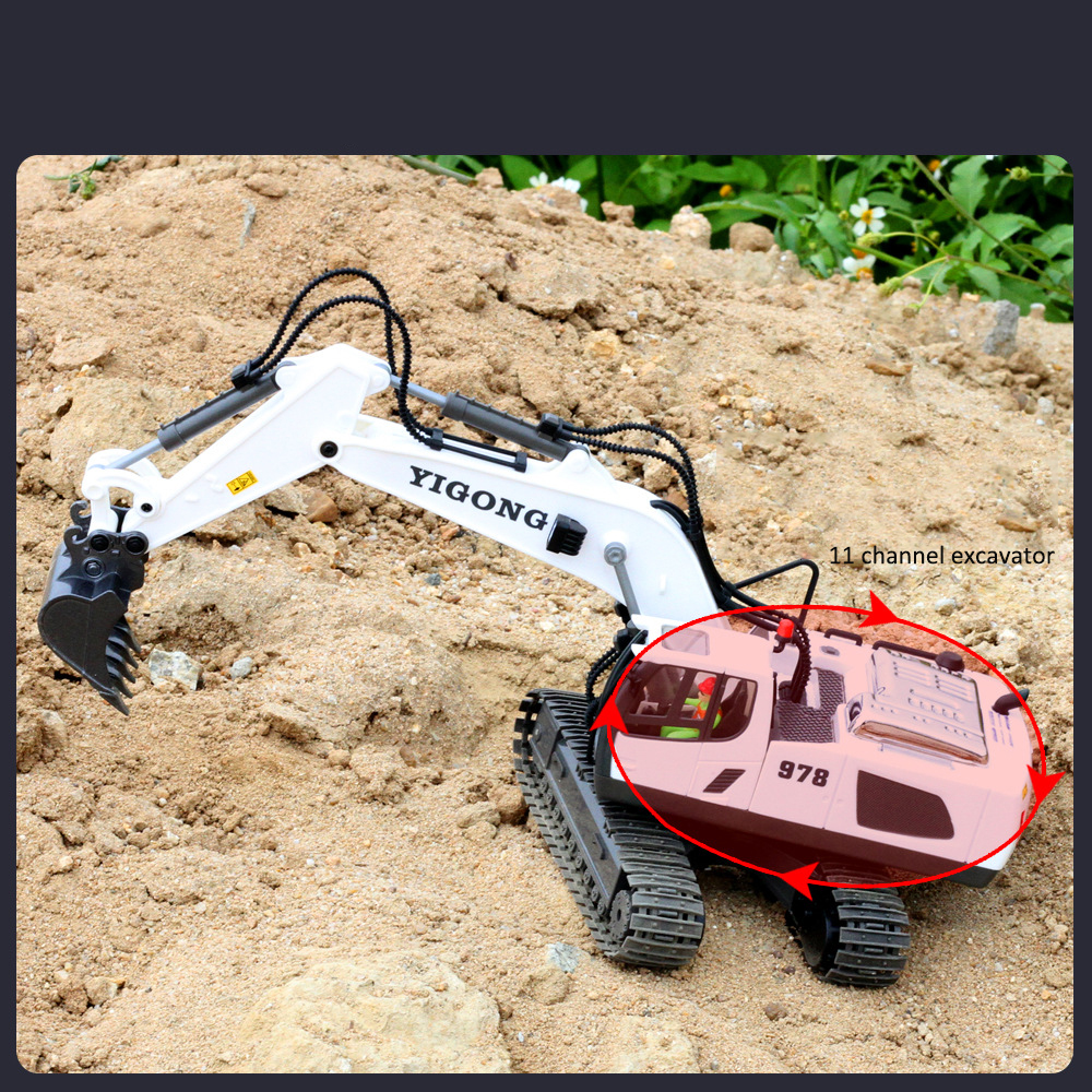 Exciting Children's Car Gifts Alloy Engineering Vehicle Series Remote Control Excavator