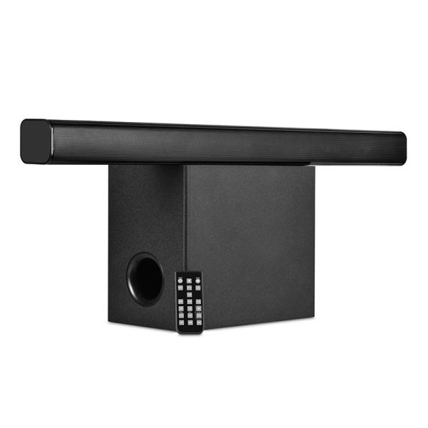 2.1 Channel Wireless Bluetooth Soundbar with Wooden ABS Black Exterior 50Hz