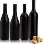 500ml 700ml Matte Black Glass Wine Bottle Liquor Bottle Spirits with Super Flint