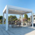 Aluminum Pergola Gazebo Imitation Wood Grain Forest Garden Landscape Pavilion